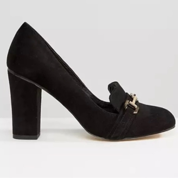 “ASOS” Provider Heeled Faux Suede Loafer - Picture 2 of 9